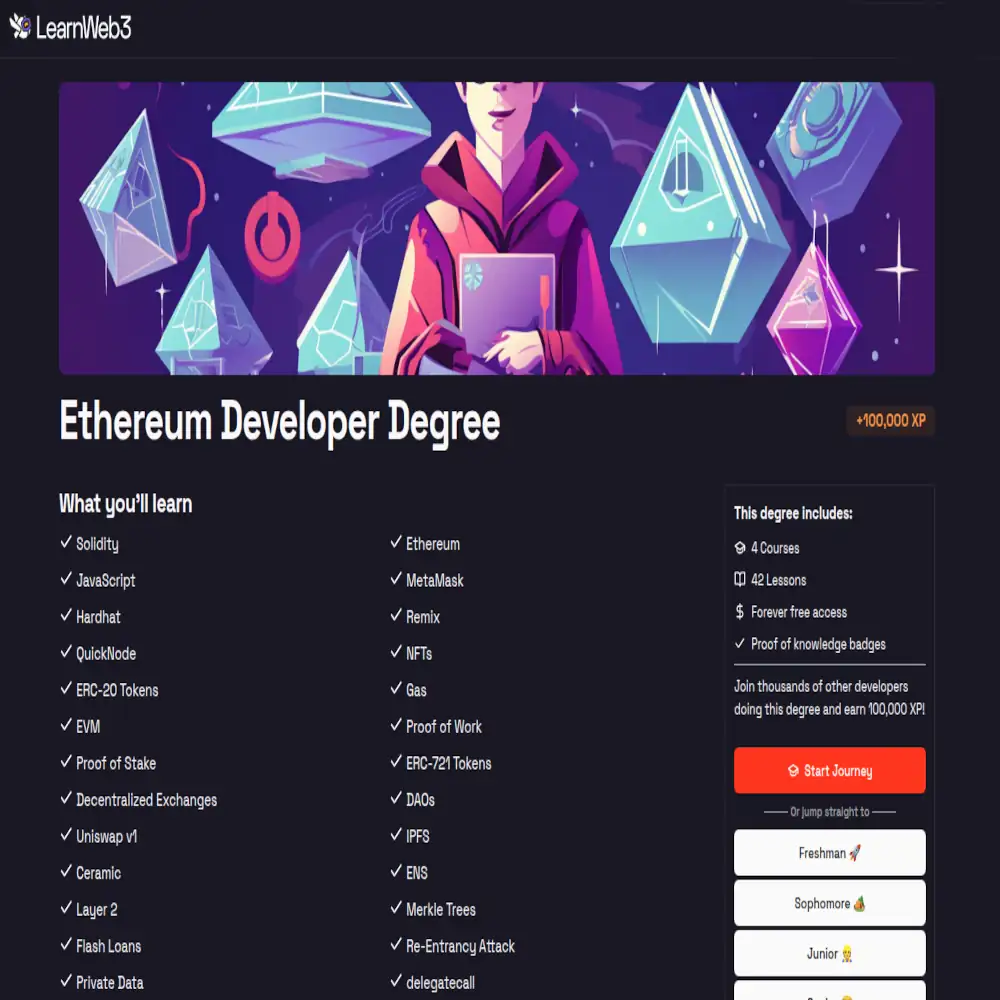 Learnweb3: Ethereum Developer Degree