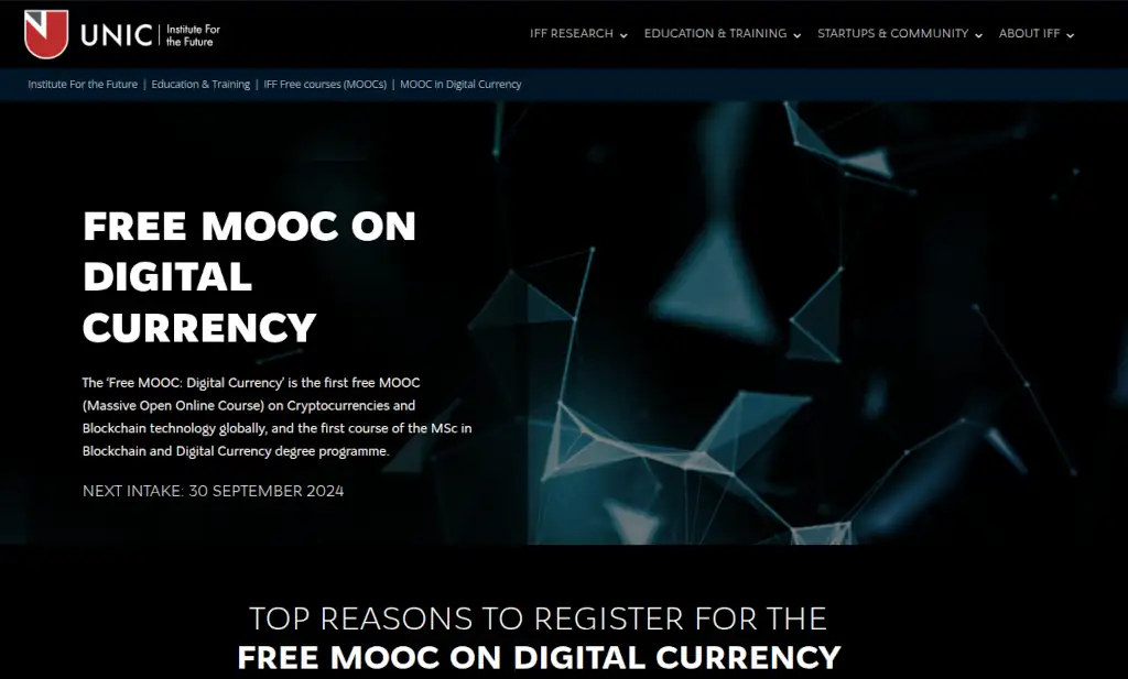 Three free courses on Blockchain, Cryptocurrencies, NFTs, and the Metaverse 7 university of nicosia digital currency